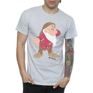 Snow White And The Seven Dwarfs Mens Classic Grumpy Heather T-Shirt / Gray